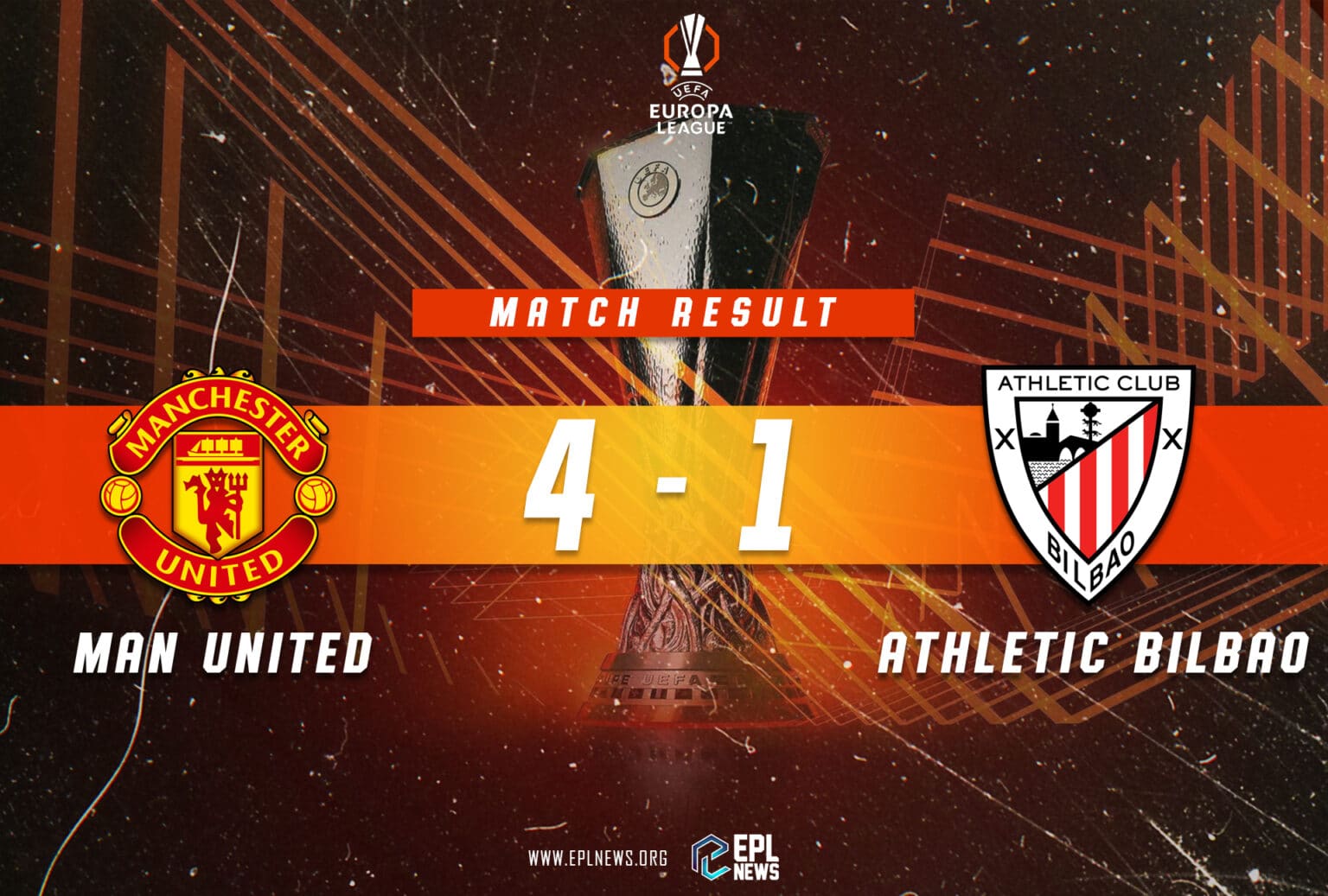 تقرير عن مباراة مانشستر يونايتد وأتلتيك بلباو 4-1